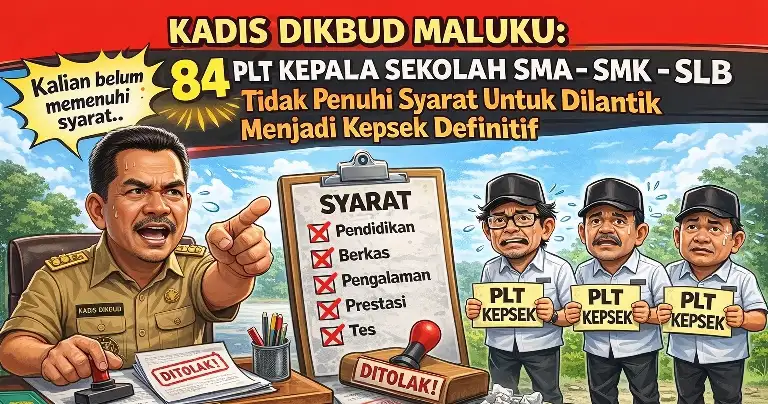 Banyak PLT Kepsek SMA SMK SLB SE Maluku Tidak Penuhi Syarat Untuk Dilantik Sebagai Kepala Sekolah Definitif